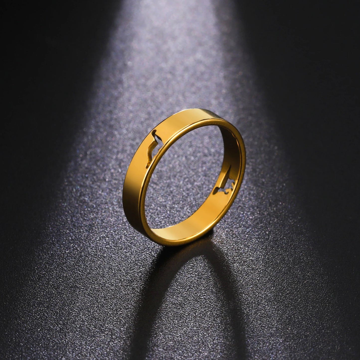 Skyrim Hollow Dinosaur Ring Stainless Steel Gold Color Tyrannosaurus Brachiosaurus Finger Rings Couple Jewelry for Women Men