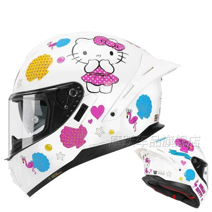 Sanrio HelloKitty Motorcycle Helmet Full Face Racing Helmets Offroad Motorcycle Helmet Motorbike Sports Helmets