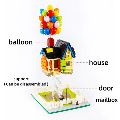 635pcs Ideas Balloon House Flying Up Home Garden Sky Adventure 7025 Building Block Sets Compatible With Model Toy Kid Gift