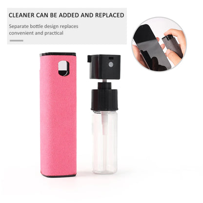 2In1 Microfiber Screen Cleaner Spray Bottle Set for Phone Ipad Screen Dust Removal Clean Cloth Wipe Iphone Cleaning Glasses Wipe