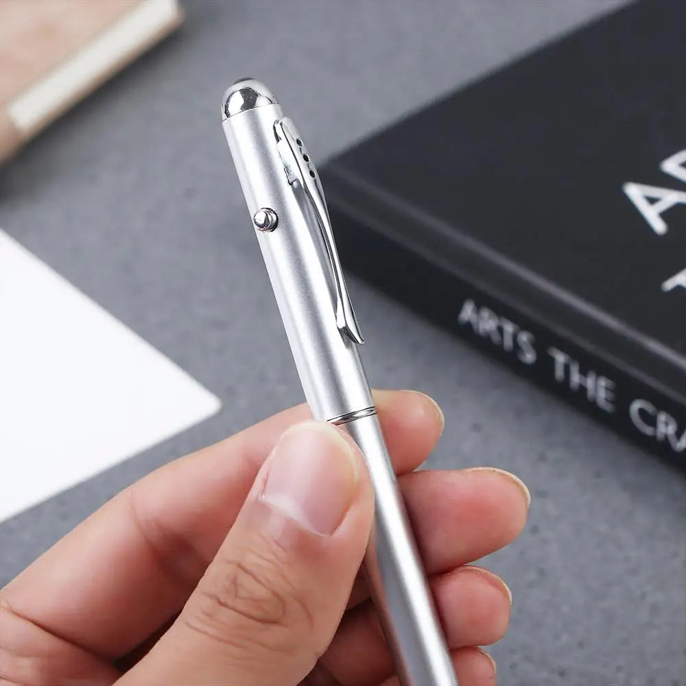 School Creative Drawing Magic Writing Silver Stationery Invisible Ink Pen UV Light Pen Ballpoint Pens Magic Secret Pen