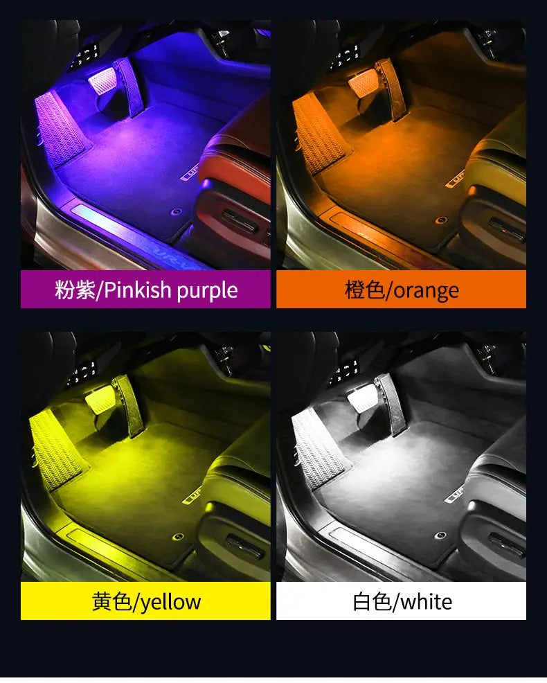 Car Foot Ambient Light RGB Led Lamp Usb For Toyota Hilux Corolla chr 4runner Crown RAV4 Wireless Remote APP Control Accessories