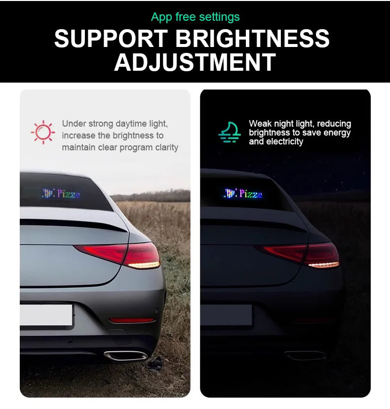 USB LED Matrix Pixel Panel With App Control 5V Flexible Scrolling Bright Advertising LED Signs RGB Pattern Car Animation Display