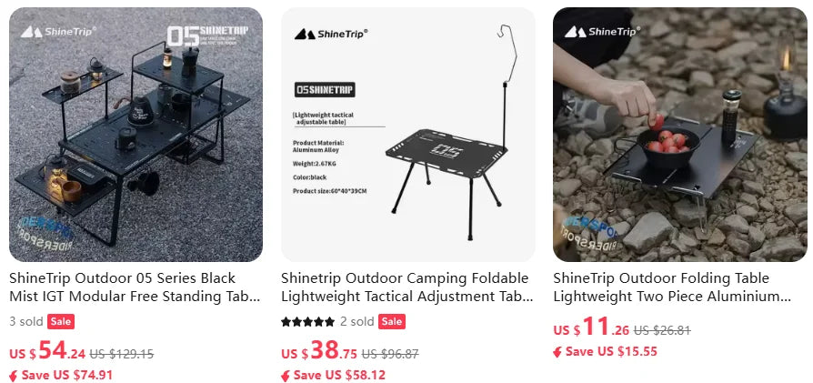 Black Dog Tool Storage Folding Camping Edc Multifunctional  Table Technological Gatgets Travel Multi-purpose  Telescopic
