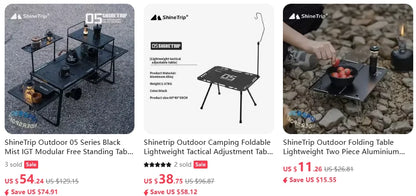 Black Dog Tool Storage Folding Camping Edc Multifunctional  Table Technological Gatgets Travel Multi-purpose  Telescopic