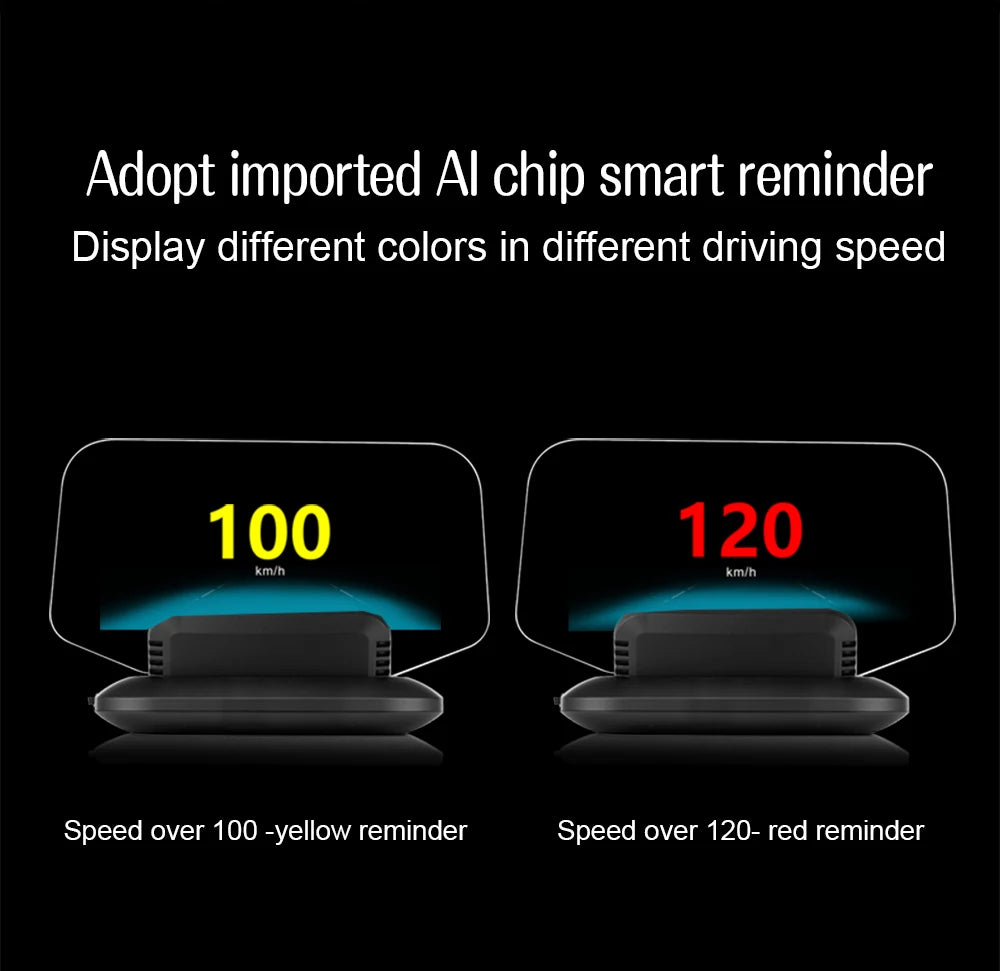 C1 Car Navigation Projection HUD Head Up Display Speedometer  Multiple Interfaces Car Accessories on Screen Overspeed Alarm