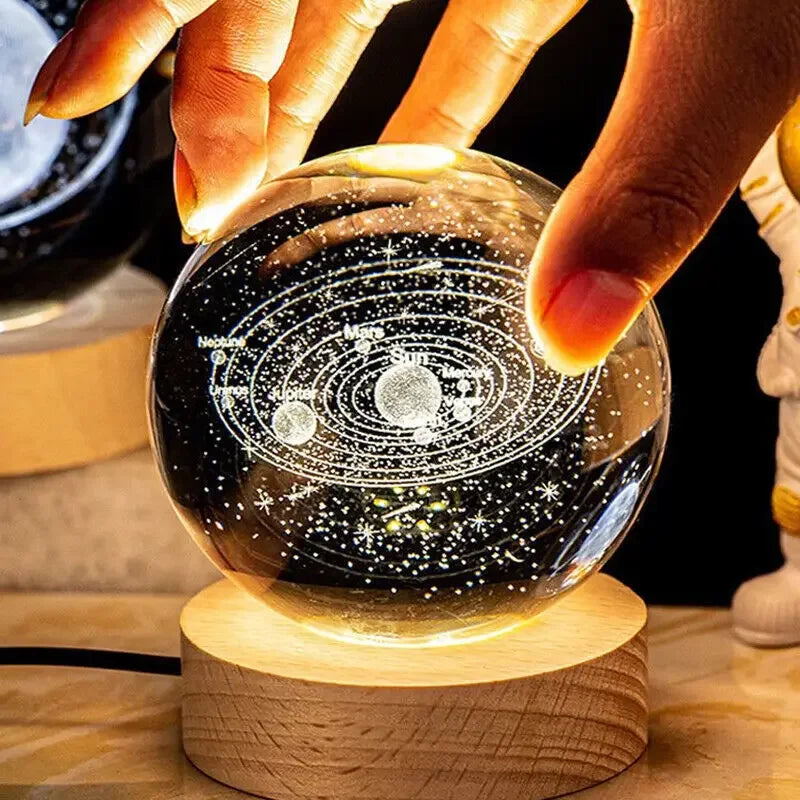 3D Pokemon Crystal Poke Ball Figure Toys 5CM Mimikyu Planet Axolotl Night Light LED Lamp Base Gift for Kid Adult