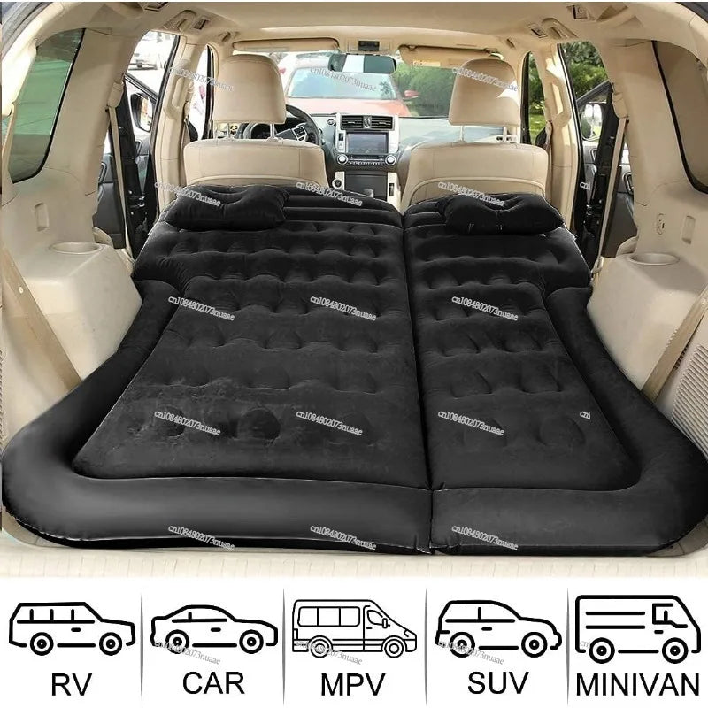 SUV Air Mattress for Camping, Thick Inflatable Car Pillow with Air Pump, Portable Sleeping Pad