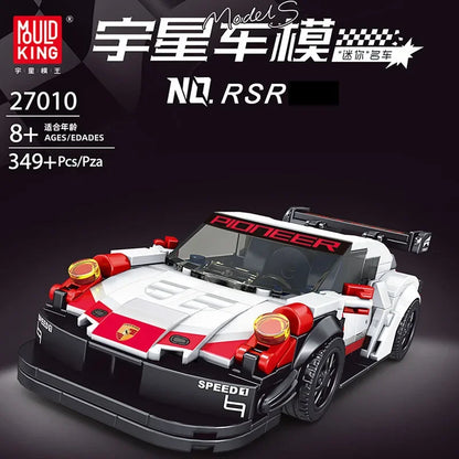 Yuxing-modelo mini-coche famoso, modelo de carreras deportivas, ocho cuadrículas, juguetes educativos para niños, bloques de construcción ensamblados