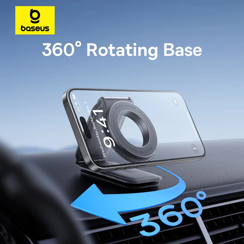 Baseus Car Phone Holder Magnetic Mobile Mount Bracket for Magsafe Foldable Car Phone Holder for iPhone 15 14 13 12 For Samsung