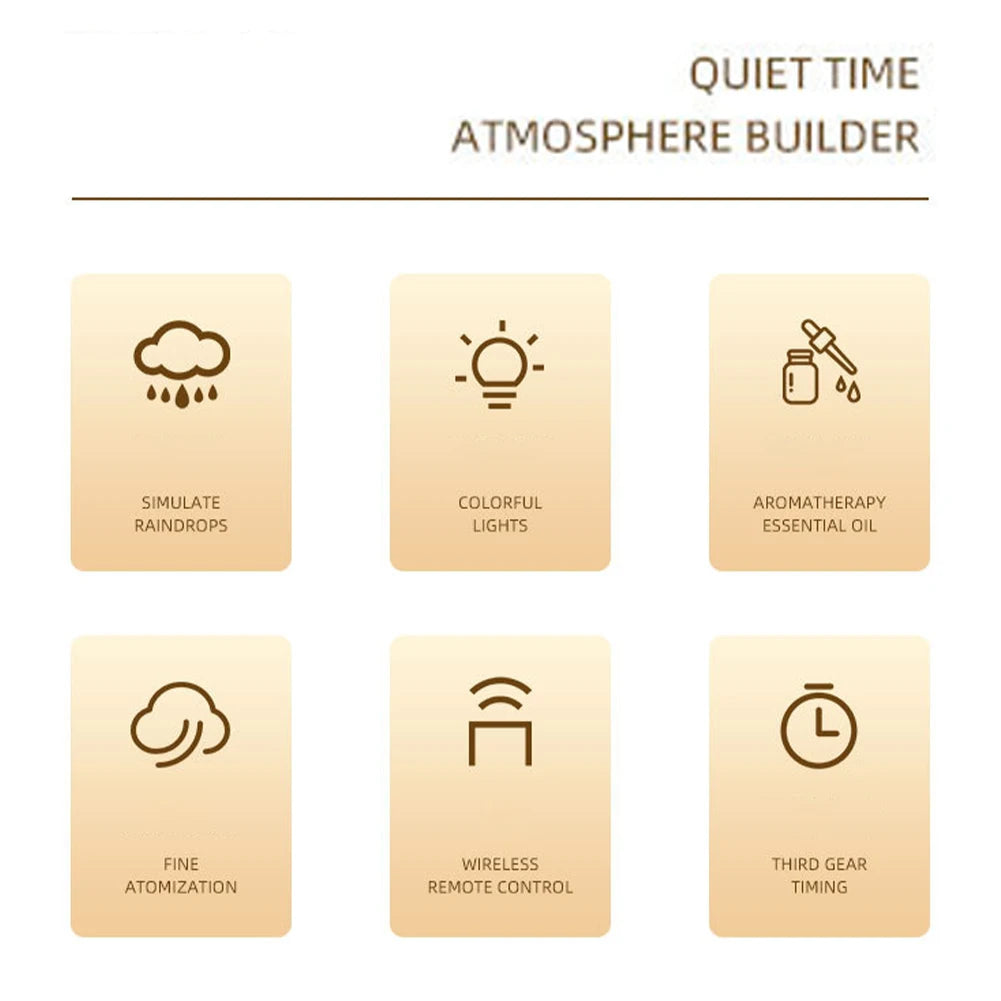 Rotating Umbrella Essential Oil Diffuser with 7 LED Night Light Aromatherapy Diffuser Auto Shut-Off for Home Office