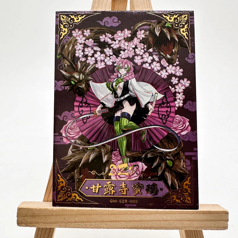 Anime Demon Slayer SZR Series Collectible Card Kochou Shinobu Kanroji Mitsuri Rengoku Kyoujurou Birthday Gifts Children's Toys