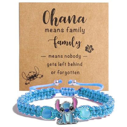 2024 Disney Christmas Angel Comes Jewelry Gift Box Anime Stitch Winnie The Pooh Mickey Kawaii DIY Beaded Bracelet Christmas Gift