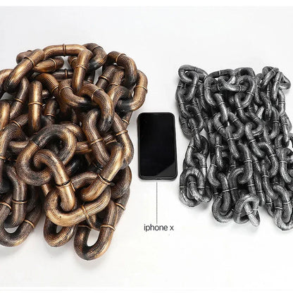 Pet traction rope, hollow plastic simulation iron chain, internet-famous funny and amusing props