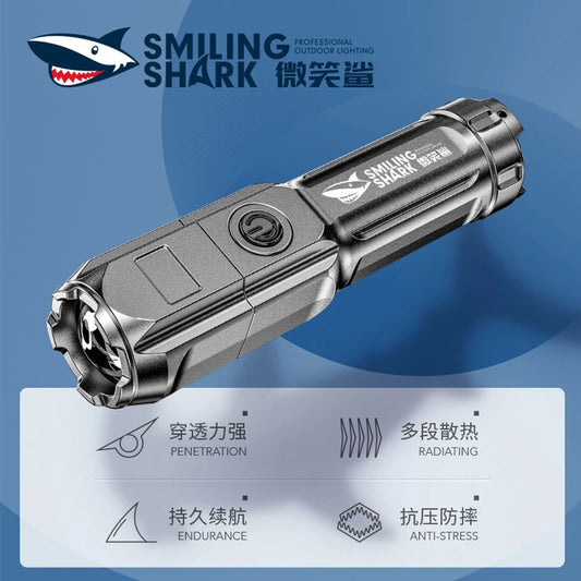 Outdoor Strong Lighting Flashlight Work Light Highlight Rechargeable Zoom Tactical Outdoor Night Camping Portable LED Torch Lamp