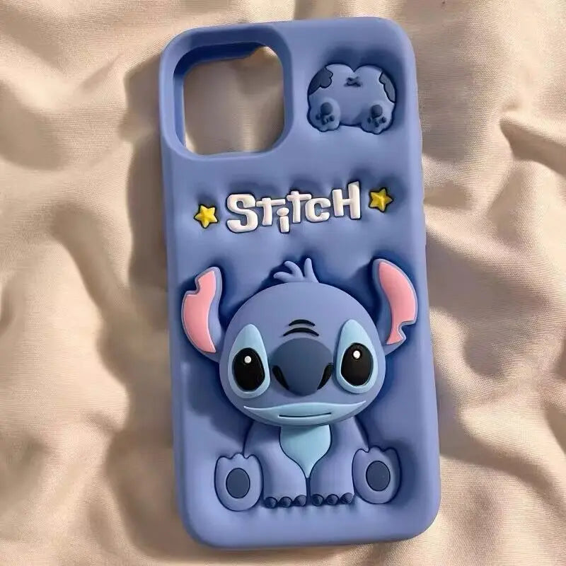 Stitch Phone15promax cute mobile phone case Apple 14/13 silicone 12 all-inclusive 11 soft 15 cartoon couple protective case