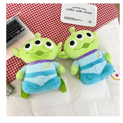 40cm Genuine Disney Toy Story Alien Plush Schoolbag Backpack Kawaii Soft Cartoon Stuffed Toy Child Kawaii Backpacks For Children