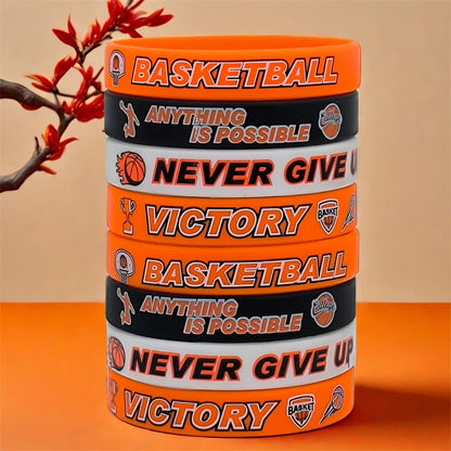 Basketball Motivational Silicone Wristband, Favor By Kids and Teenagers Basketball Party Basketball Bracelets Jewelry Sports Gif