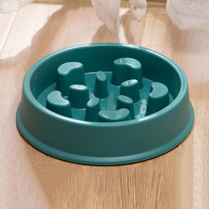 Pet Dog Bowl Slow Food Feeder Non-slip Anti Choking Cat Thickened Plastic Plate Bowls Healthy Anxiety Relief Dish Pet Supply