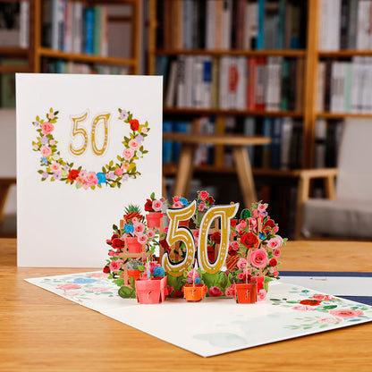 Tarjeta de aniversario emergente con números 1, 10, 28, 21 y 30 en 3D para cumpleaños, bodas