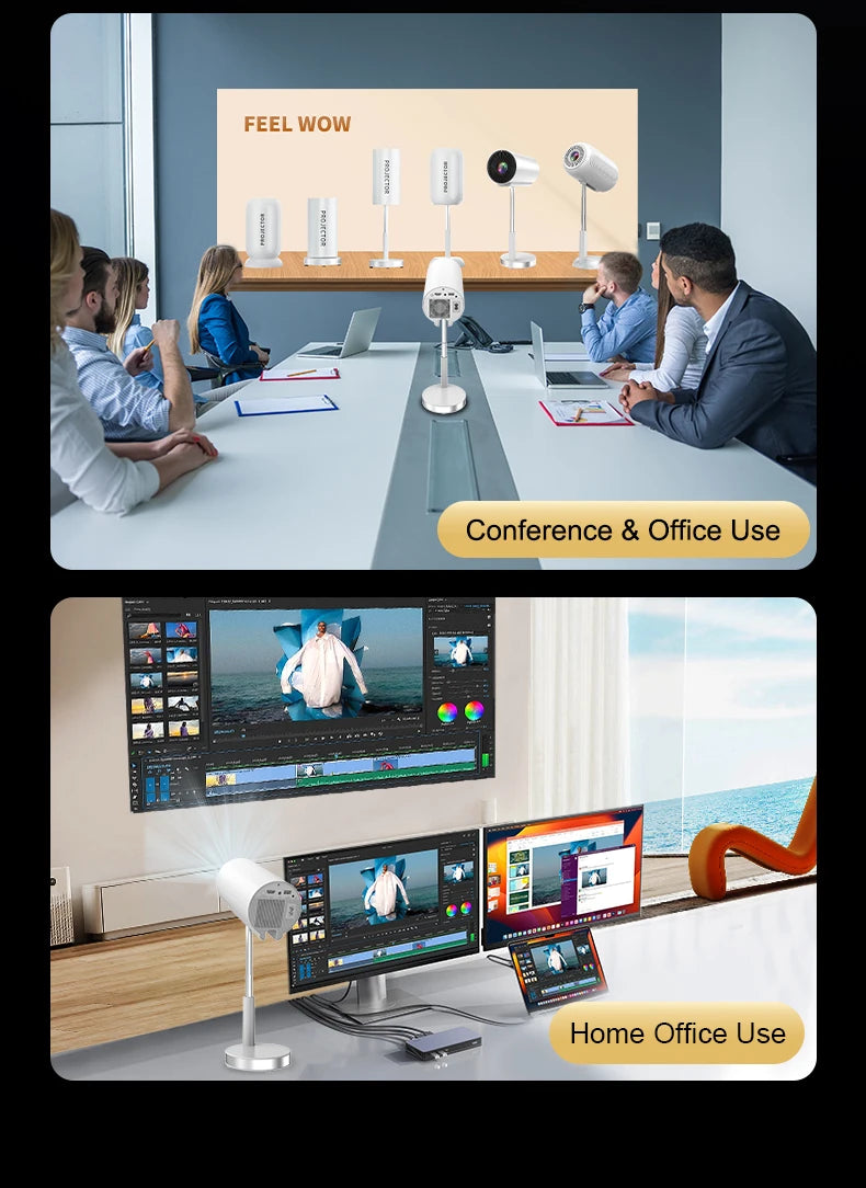 TS-3 Smart Projector 2.4G 5G WIFI With HIFI Speaker Hidden Lift Gimbal Home Theater
