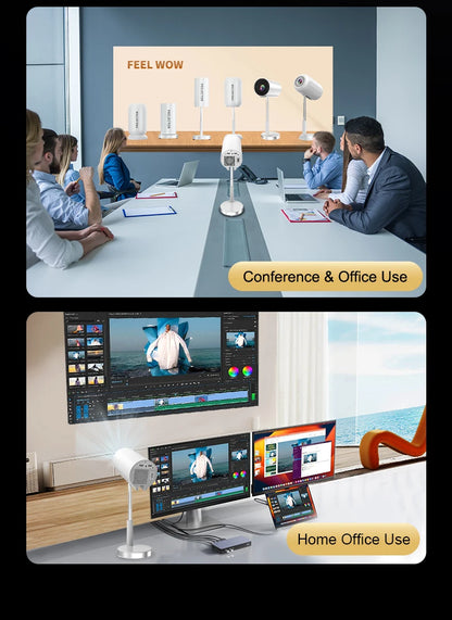 TS-3 Smart Projector 2.4G 5G WIFI With HIFI Speaker Hidden Lift Gimbal Home Theater