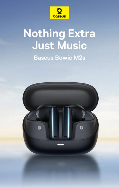 Baseus Bowie M2s Wireless Earphone Bluetooth 5.3 -48dB Active Noise Cancellation Headphone Support 3D Spatial Audio TWS Earbuds