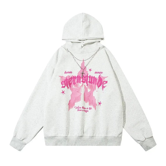 Vintage American Style Streetwear Hooded Loose-Fit Sweatshirt Jacket For Men And Women Versatile Casual Hoodies