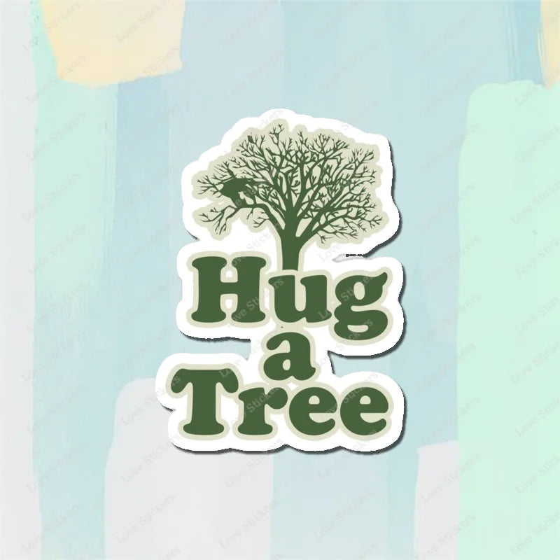 Retro Tree Hugger 5PCS Stickers for Living Room Bumper Anime Cute Kid Car Art Print Window Home Decor