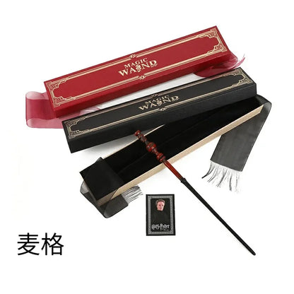 21styles Harry Magic Wand with Hot Stamping Ribbon Box Character Cards Resin Material Cosplay Hermione Prop Voldemort Potter Toy