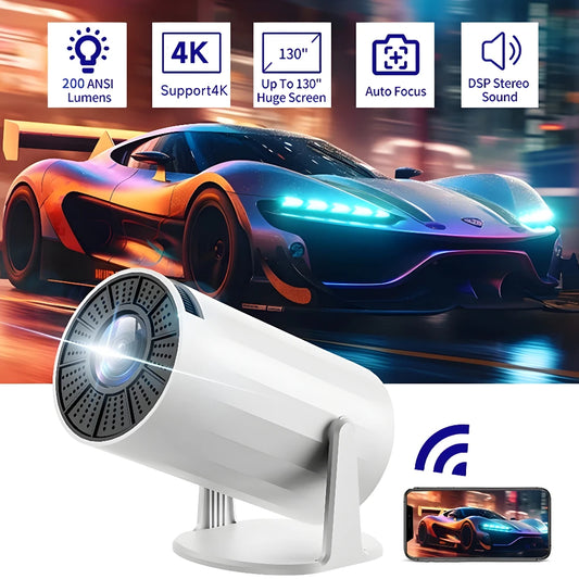 HY330 Projector 4k Ultra HD Smart Home Theater Phone Projection Android 11.0BT5.0 Portable Projector 720P 200ANSI Game Projectio