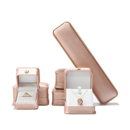 1 boîte à bijoux en cuir pour bague de mariage, pendentif, bracelet, collier, étui de rangement, emballage cadeau, boîte de présentation, vente en gros