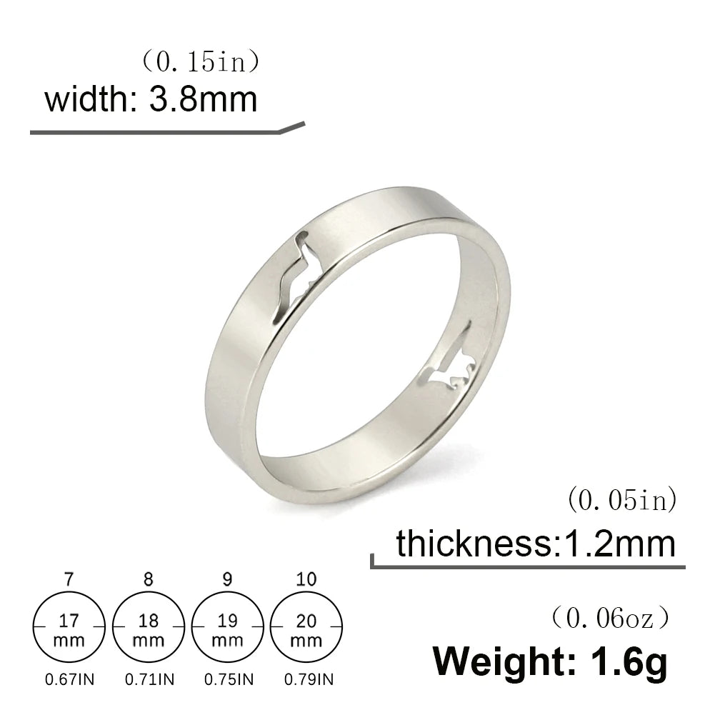 Skyrim Hollow Dinosaur Ring Stainless Steel Gold Color Tyrannosaurus Brachiosaurus Finger Rings Couple Jewelry for Women Men