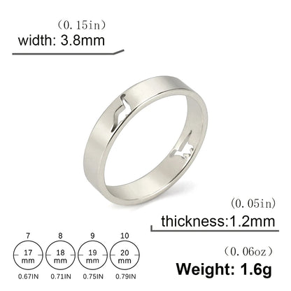 Skyrim Hollow Dinosaur Ring Stainless Steel Gold Color Tyrannosaurus Brachiosaurus Finger Rings Couple Jewelry for Women Men