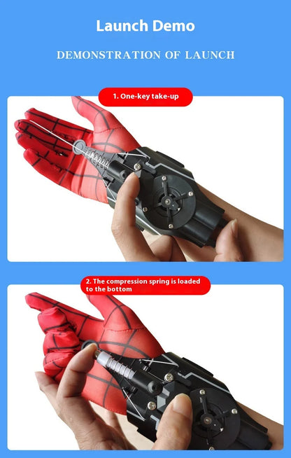 2024 New Spider Man Web Shooters Wrist Launcher Shooters Hot Peter Parker Cosplay Props Shooting Device Toy Set Boy Toy Gift
