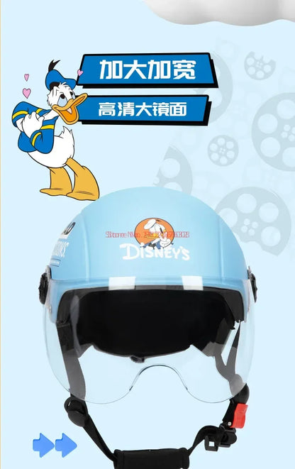 Summer Disney Donald Duck Motorcycle Super Light Open Face Helmet For Children Adult Helmet Safety Protective Helmet Gift Toy