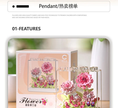 Bouquet Flowers Bricks Constructor Set for Adults Children Toys Flower Mini Particles Building Blocks Assembled Bricks Girl Gift