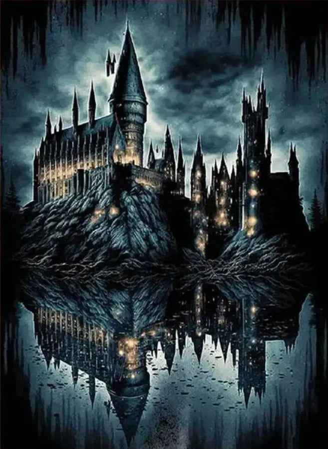 5d Diy Diamond Art Painting Kits Harry Potter Hogwarts Castle Moon Embroidery Jewelry Home Decor Cross Stitch Cartoon Kids Gift