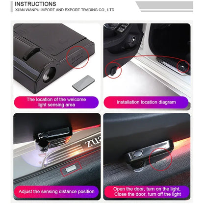 2X Led Car door Welcome Light Laser Projector Logo Ghost Shadow Lamps Car Decoration For Exeed RX VX ERi TXL TX Auto Accessories