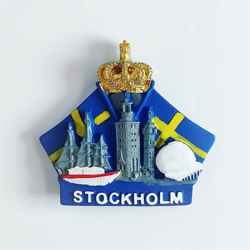Sweden Fridge Stickers Stockholm Souvenirs Home Decoration Refrigerator Magnets Wedding Gifts Photo Wall Magnetic Stickers