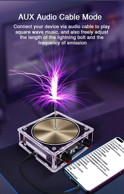 Tesla Coil Musical Speaker Artificial Lightning Bluetooth Music Tesla Coil Arc Plasma Wireless Transmission Experiment Model