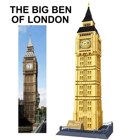 1664 piezas del modelo Big Ben de Londres, bloques de construcción, arquitectura de fama mundial, ladrillos, vista de la calle de la ciudad, juguetes, regalos para niños