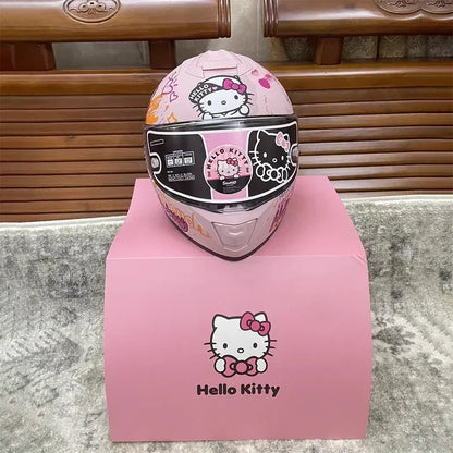 Sanrio HelloKitty Motorcycle Helmet Full Face Racing Helmets Offroad Motorcycle Helmet Motorbike Sports Helmets