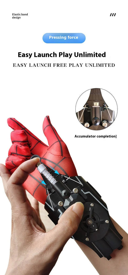 2024 New Spider Man Web Shooters Wrist Launcher Shooters Hot Peter Parker Cosplay Props Shooting Device Toy Set Boy Toy Gift