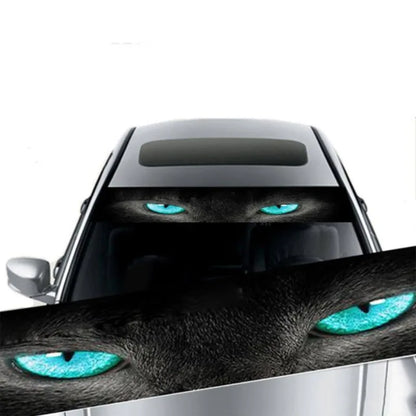 3D Effect Car Front Windshield Stickers Personalized Stickers Interesting Stickers Ghost Pattern Wolf Eyes Pattern