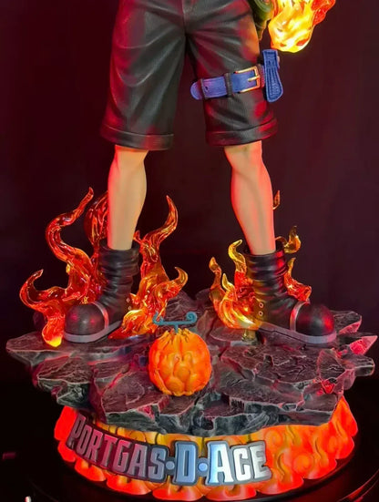 70cm New One Piece Gk Fantasy Third Anniversary 1/3 Ace Super Hugetrendy Statue Anime Decoration Christmas Collect Figures Gift