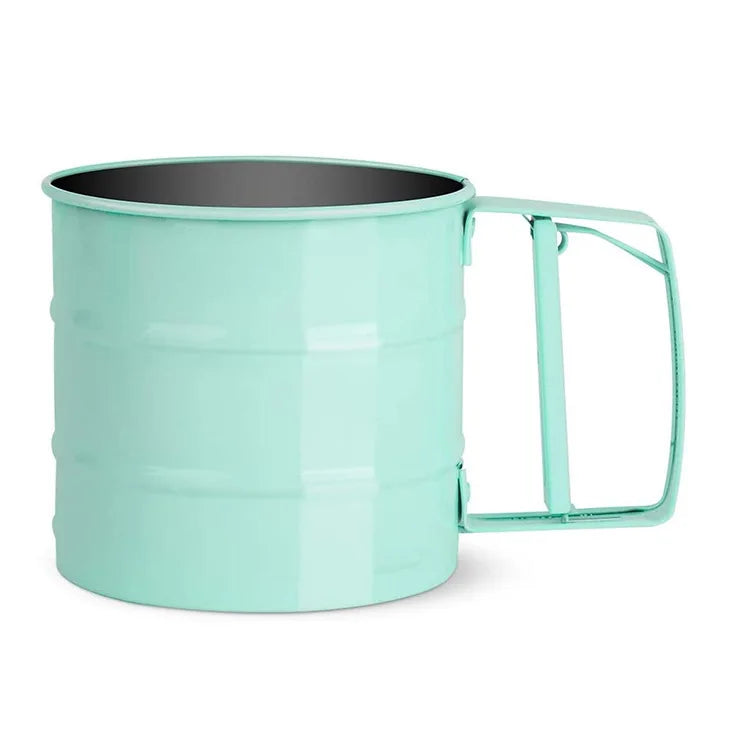 Stainless Steel Flour Sifter Powder Sieve Handheld Flour Sifter Powder Sieve Cup Double-Layer Hand Filter Powder Sieve Hand-Cran