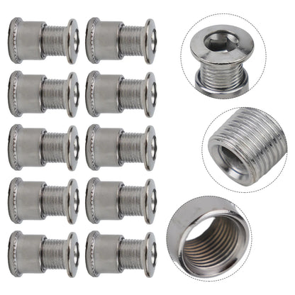 10 piezas de pernos para bielas de bicicleta, pernos simples, dobles y triples, tornillos de acero para platos y platos, tornillos para platos y tuercas, accesorios para bicicletas