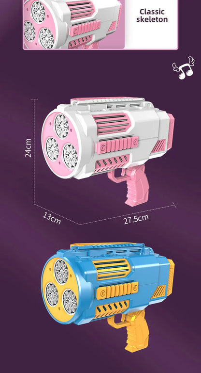 Máquina de burbujas de jabón con forma de cohete y pistola de burbujas N-Hole, lanzador espacial eléctrico, regalo para el Día del Niño que sigue produciendo burbujas con luz