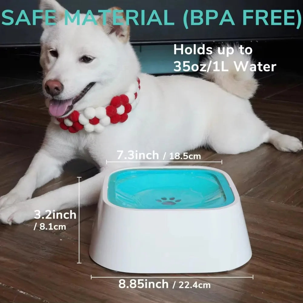 No Spill Water Bowl Dogs Slow Feeder Drinking Water Bowl for Messy Drinkers No Drip No Splash Water Bowl for Pets